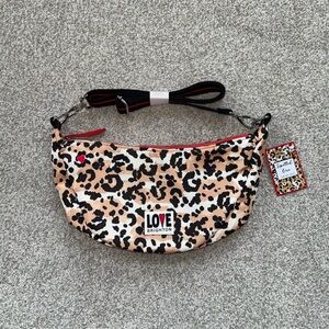 NWT Brighton Spotted Love Swing Bag Leopard Print Crossbody Adjustable Strap